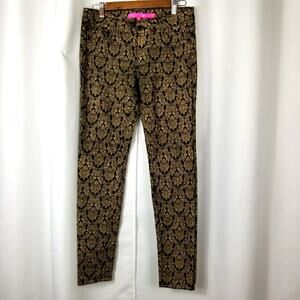 Tinseltown Skinny Jeans - Gold and Black print jeans - Size 7